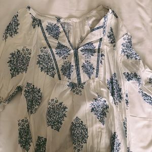 White and blue top!!